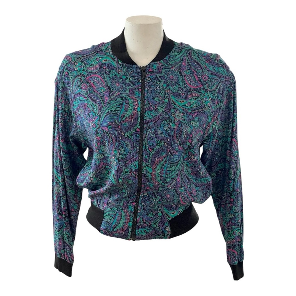 Paisley Bomber Jacket Vintage Unique Light Jacket Size 4